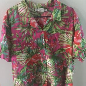 3X Victoria Jones Hawaiian Button Shirt